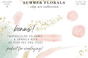Summer Floral Peony Roses Clipart, a Background Graphic by Essem Creatives (Thumbnail 4 of 5)