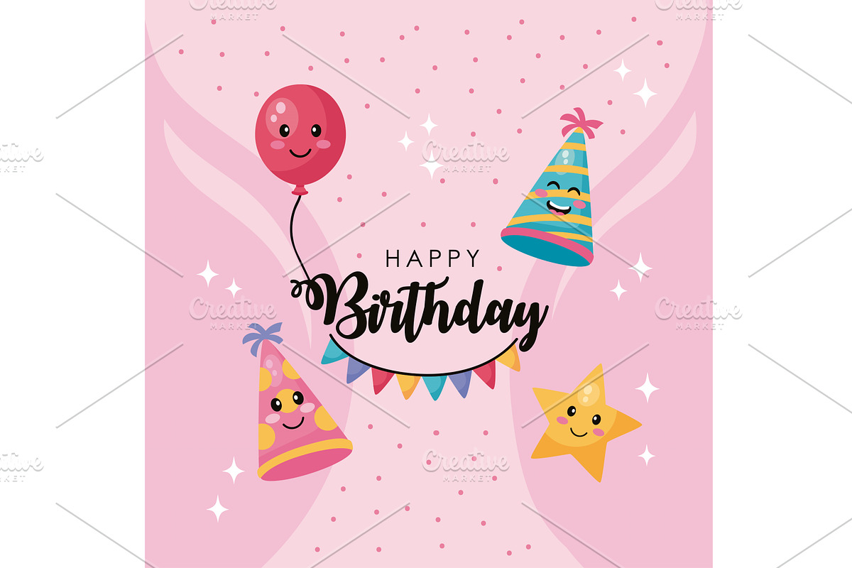 happy birthday celebration, an Illustration by studiogstock