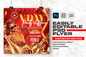 Valentine’s Day Party Flyer Design, a Flyer Template by Shajib Shikder
