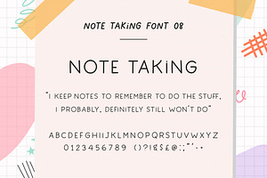 Note Taking Font Bundle 8 Fonts