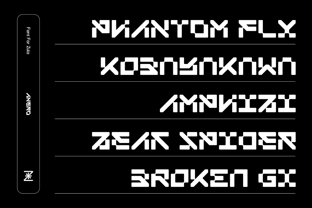 ANERO - FUTURISTIC DISPLAY FONT, a Symbol Font by Font For Zula™ (Photo 9 of 11)