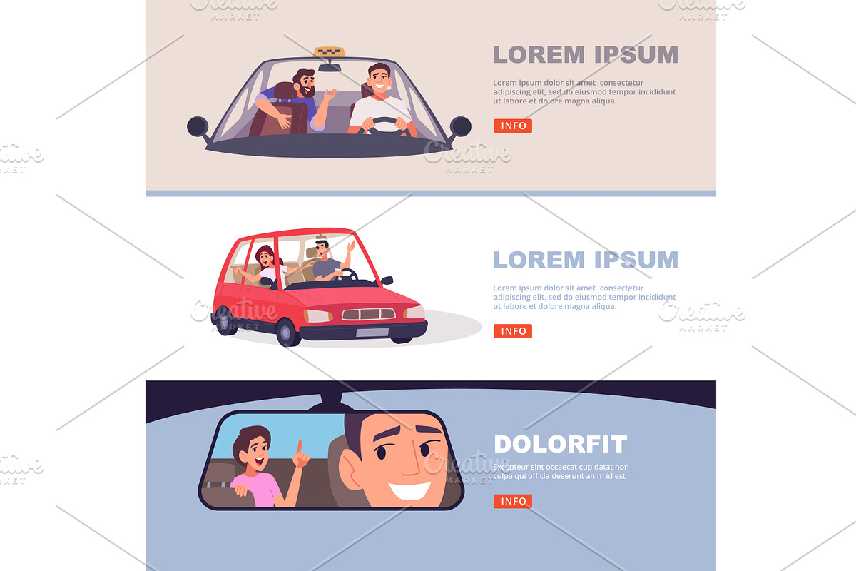 Talk in car. characters talking with, a Transportation Illustration by Onyx
