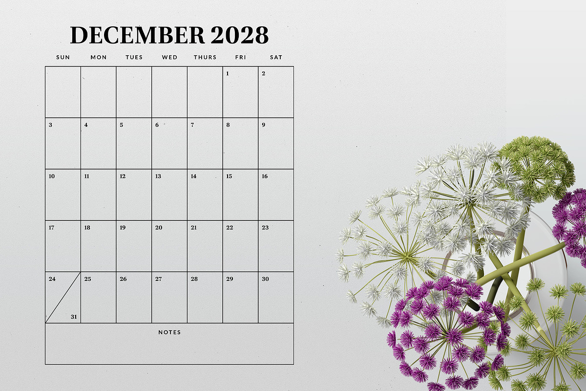 2028 Vertical 8.5x11 Inch Calendar, a Stationery Template by Running With Foxes (Photo 5 of 5)