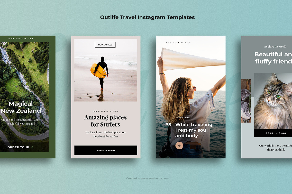 Outlife Travel Instagram Templates, a Social Media Template by Creatoly (Photo 2 of 3)