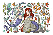 Mini Mermaid. Big Graphic Pack., a Seasonal Illustration by Red Ink (Thumbnail 5 of 10)