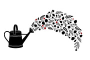 Floral Watering Can Design Bundle, an Illustration by Gaye Art (Thumbnail 7 of 31)