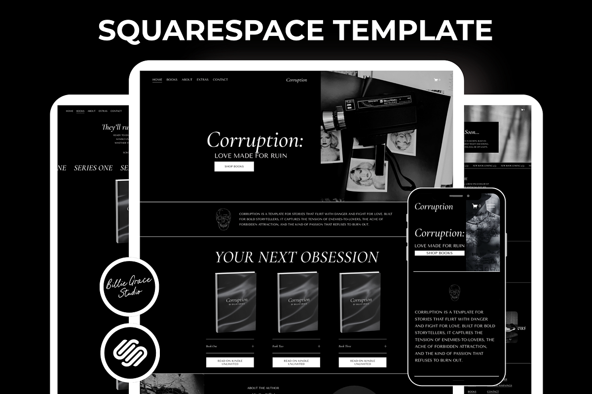 Squarespace Author Website Template, a Squarespace Template by Billie Grace Studio (Photo 1 of 8)