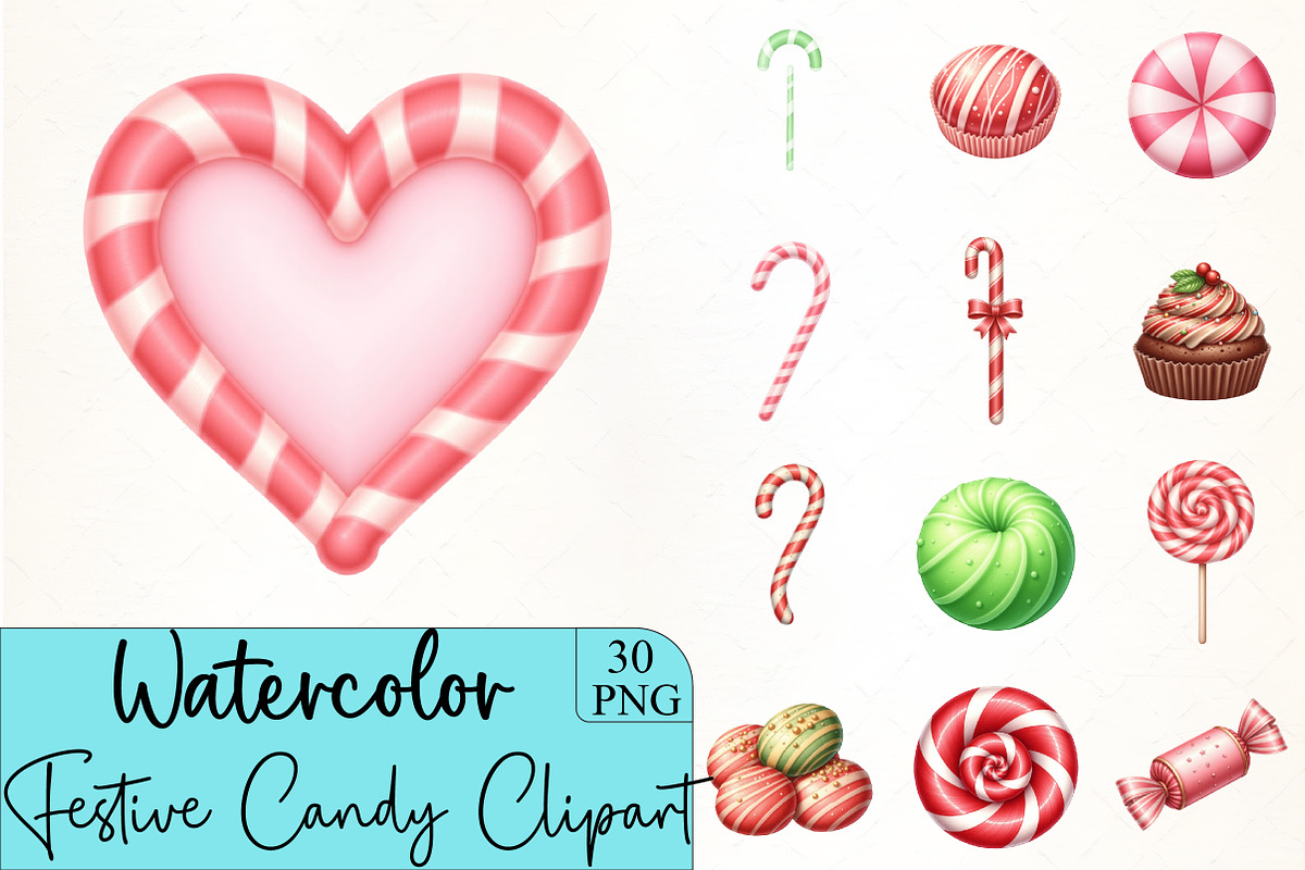 Festive Candy Clipart, an Illustration by CrexoraLab (Photo 1 of 5)