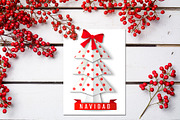 Xmas mockup greeting card psd, a Print Template by JAY MID IMAGE (Thumbnail 1 of 3)