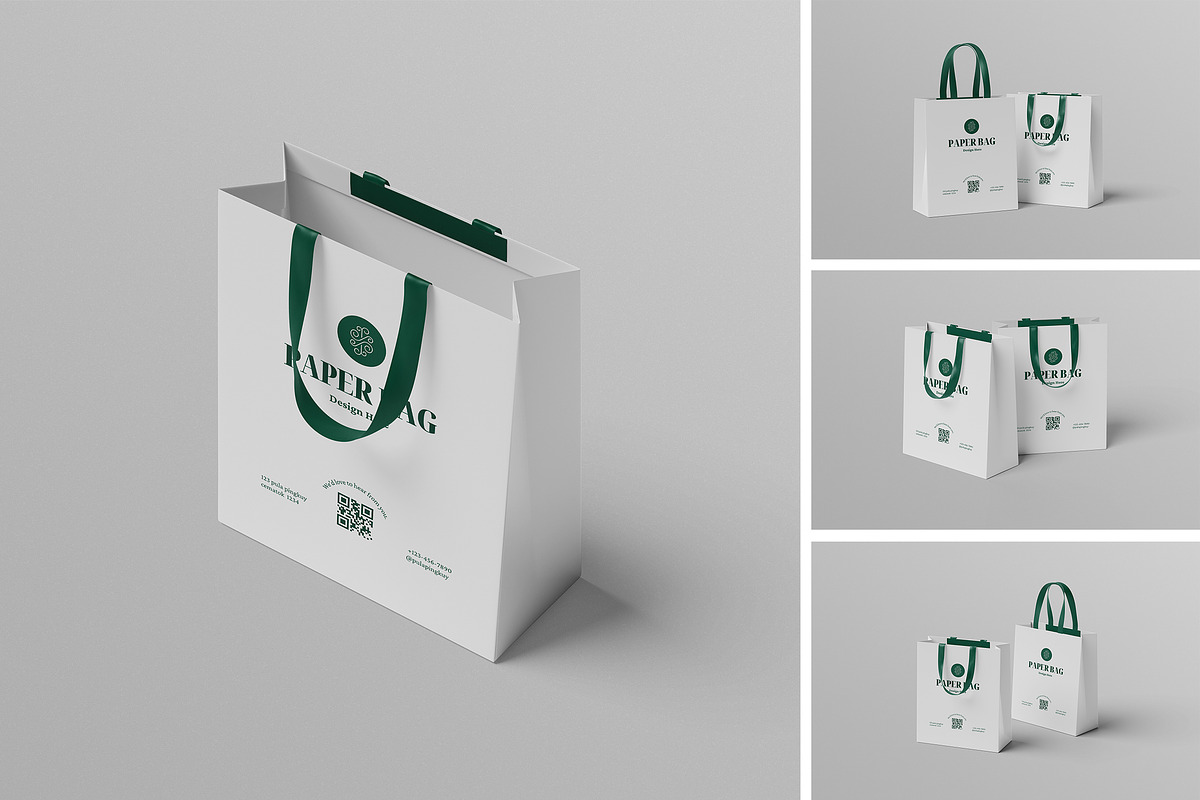 Paper Bag Mockup, a Packaging Mockup by Pikachudesign (Photo 1 of 5)