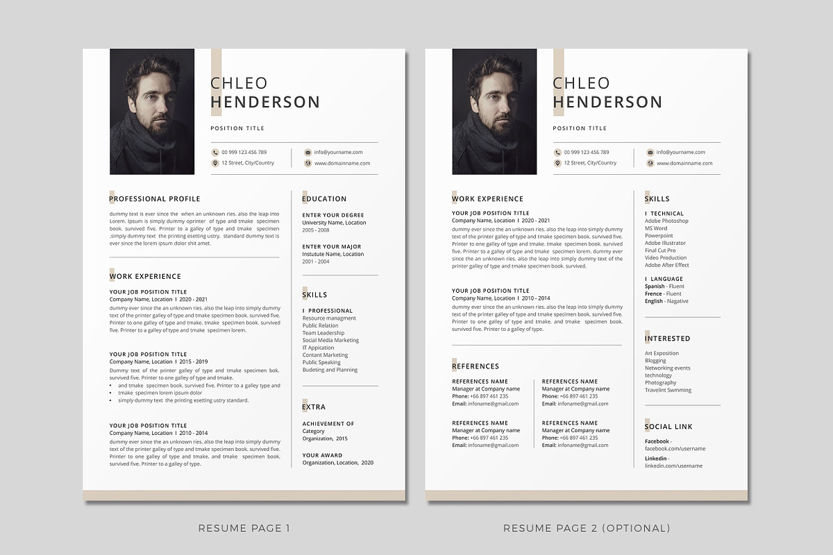 Resume/CV, a Resume Template by Creatune (Photo 2 of 6)