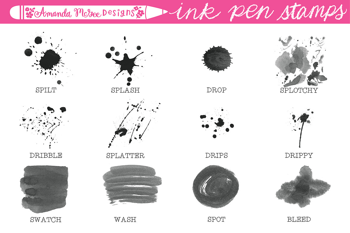 Procreate Ink Pen Brushes and Stamps preview 3