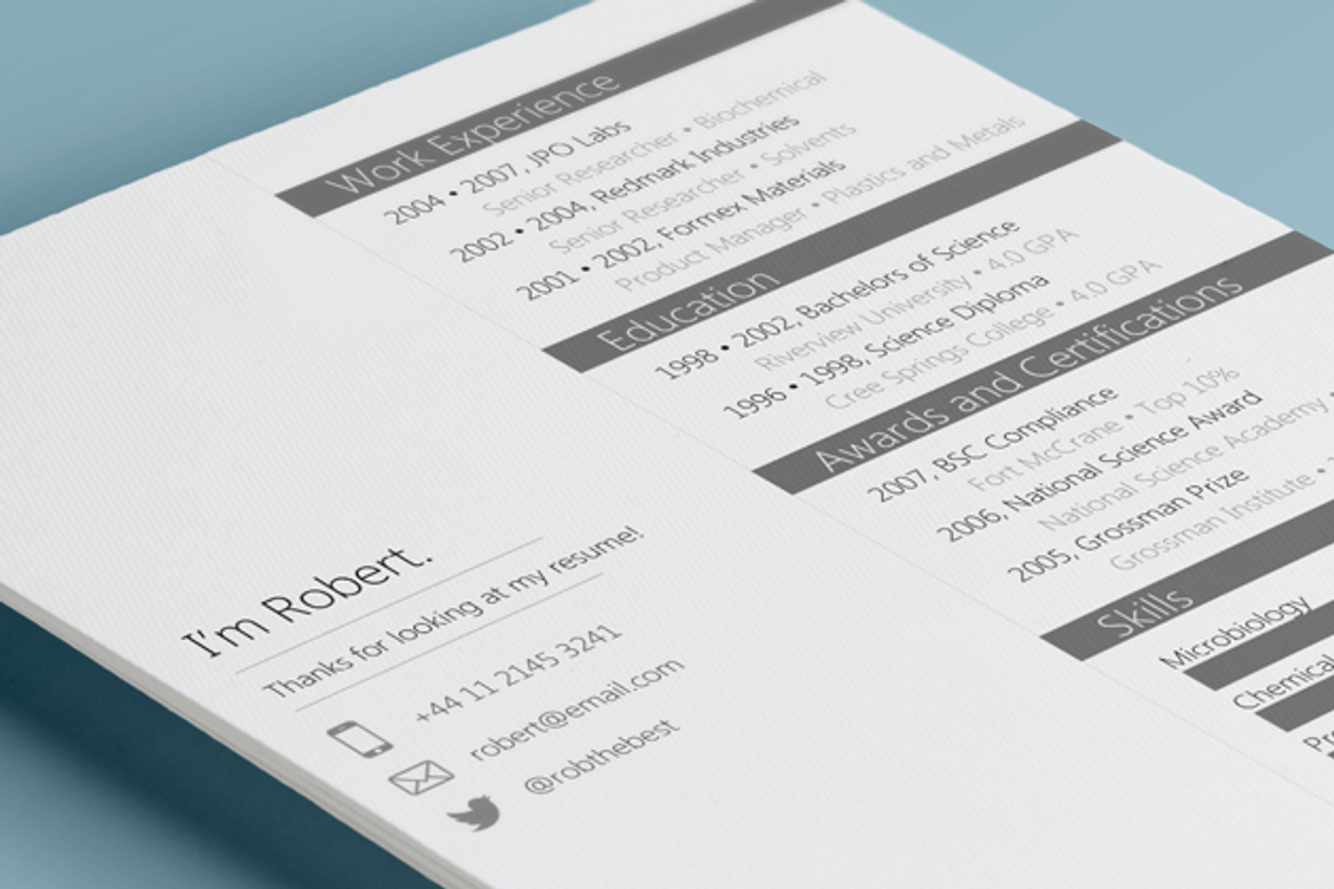 Slate Resume Template, a Resume Template by 12 Resumes  (Photo 1 of 3)