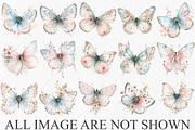 Whimsical Floral Butterfly Clipart, a Seasonal Illustration by Canvas Craft (Thumbnail 3 of 10)
