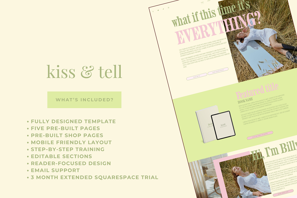 Squarespace Author Website Template, a Squarespace Template by Billie Grace Studio (Photo 4 of 8)