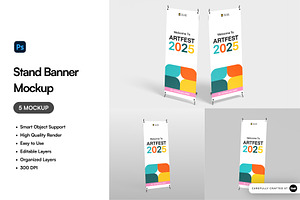 Stand Banner Mockup, an Advertising Mockup by SLAB! Design