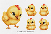 15 Bundle Watercolor Cute Chicks, an Animal Illustration by Morspective (Thumbnail 6 of 8)