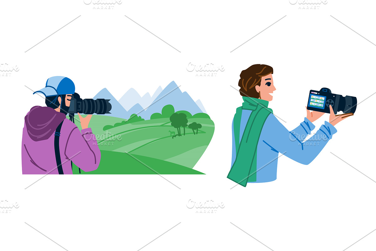 lens photographer man vector, a Person Illustration by pikepicture