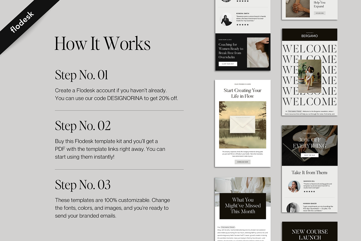 Flodesk Email Template Kit | Bergamo, an Email Template by Designorina (Photo 6 of 9)