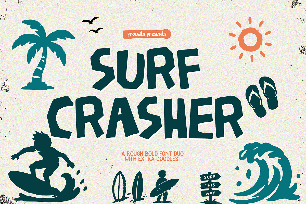 Surf Crasher is a rough bold font, a Handwritten Font by cocodesign (Photo 1 of 7)