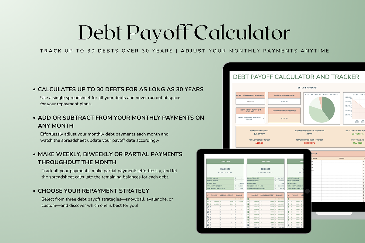 Ultimate Biweekly Budget - Green, a Templates & Theme by The Creative Plans co (Photo 5 of 10)