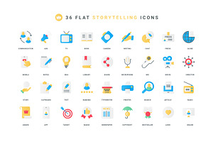 Storytelling social media icons, an Object Illustration by Lemberg Vector