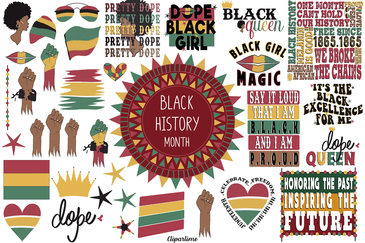 Black History Month PNG Sublimation, a Decorative Illustration by ClipArtTime (Photo 1 of 10)