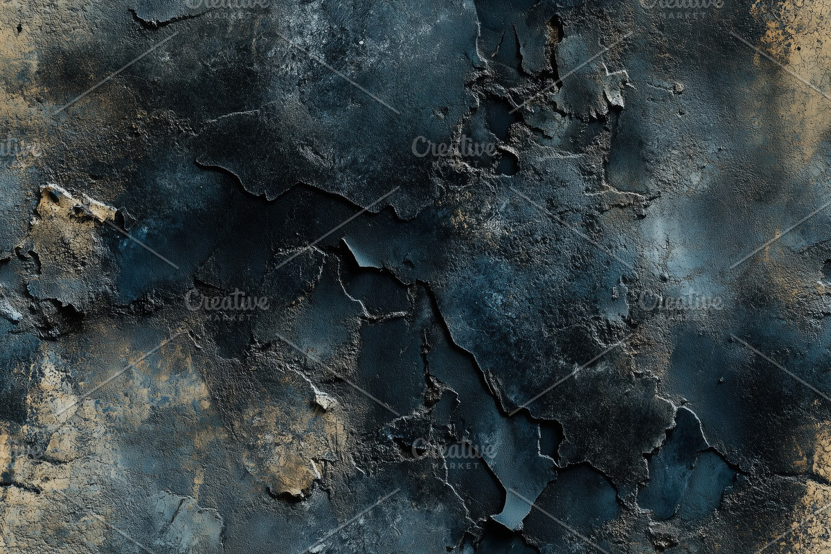 Seamless textured, cracked, and weathered dark surface with shades of blue and, a Texture Graphic by Textures & Backgrounds