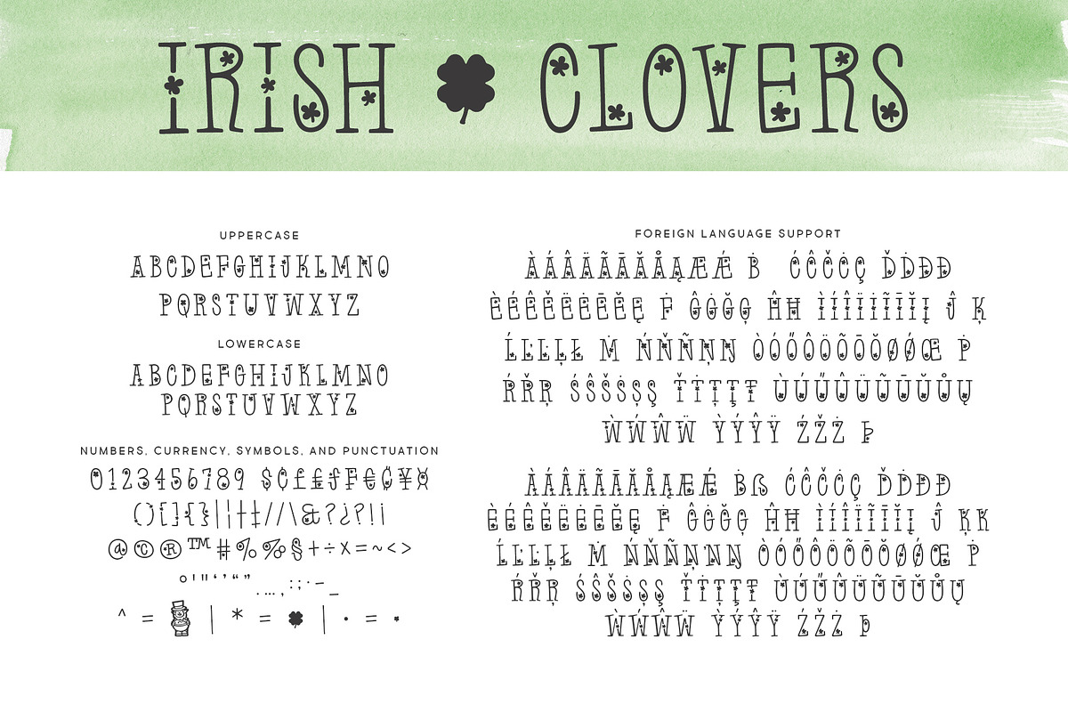 Irish Clovers, a Serif Font by Brittney Murphy Design (Photo 2 of 2)