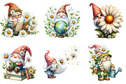 Watercolor White Gnome Daisy Clipart, an Illustration by DreamArtGraphic (Thumbnail 3 of 5)