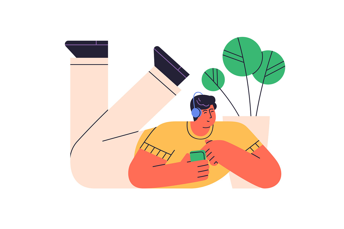 Modern people relaxing set, a Decorative Illustration by Good Studio (Photo 5 of 12)