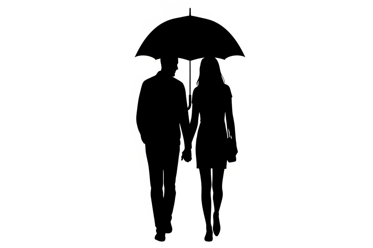 50 Couple Umbrella Silhouette Bundle, an Illustration by Designs_River (Photo 49 of 51)