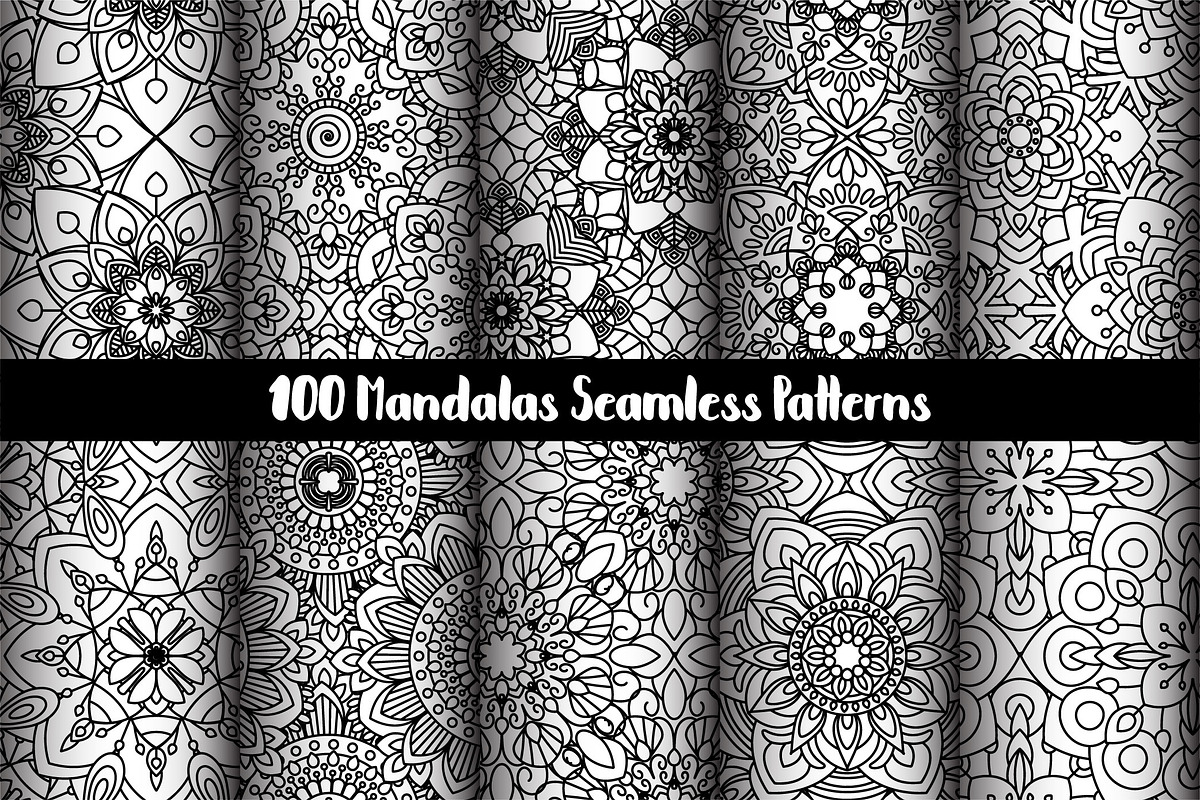 100 Mandalas Seamless Patterns, a Pattern Graphic by Elinorka (Photo 18 of 23)