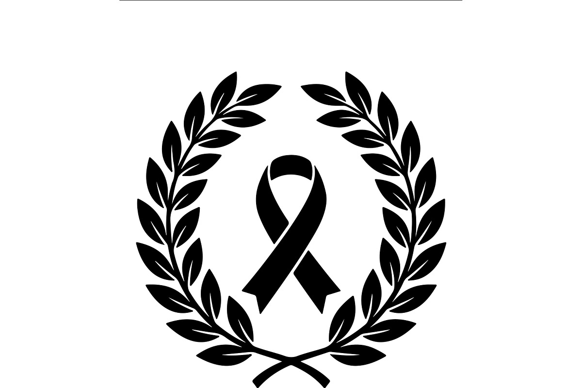 Black Ribbon Laurel Wreath, a Decorative Illustration by balal (Photo 13 of 15)