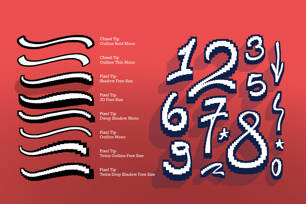 3D Lettering & Outline brush pack, a Brush Add-On by Bakeroner (Photo 7 of 9)