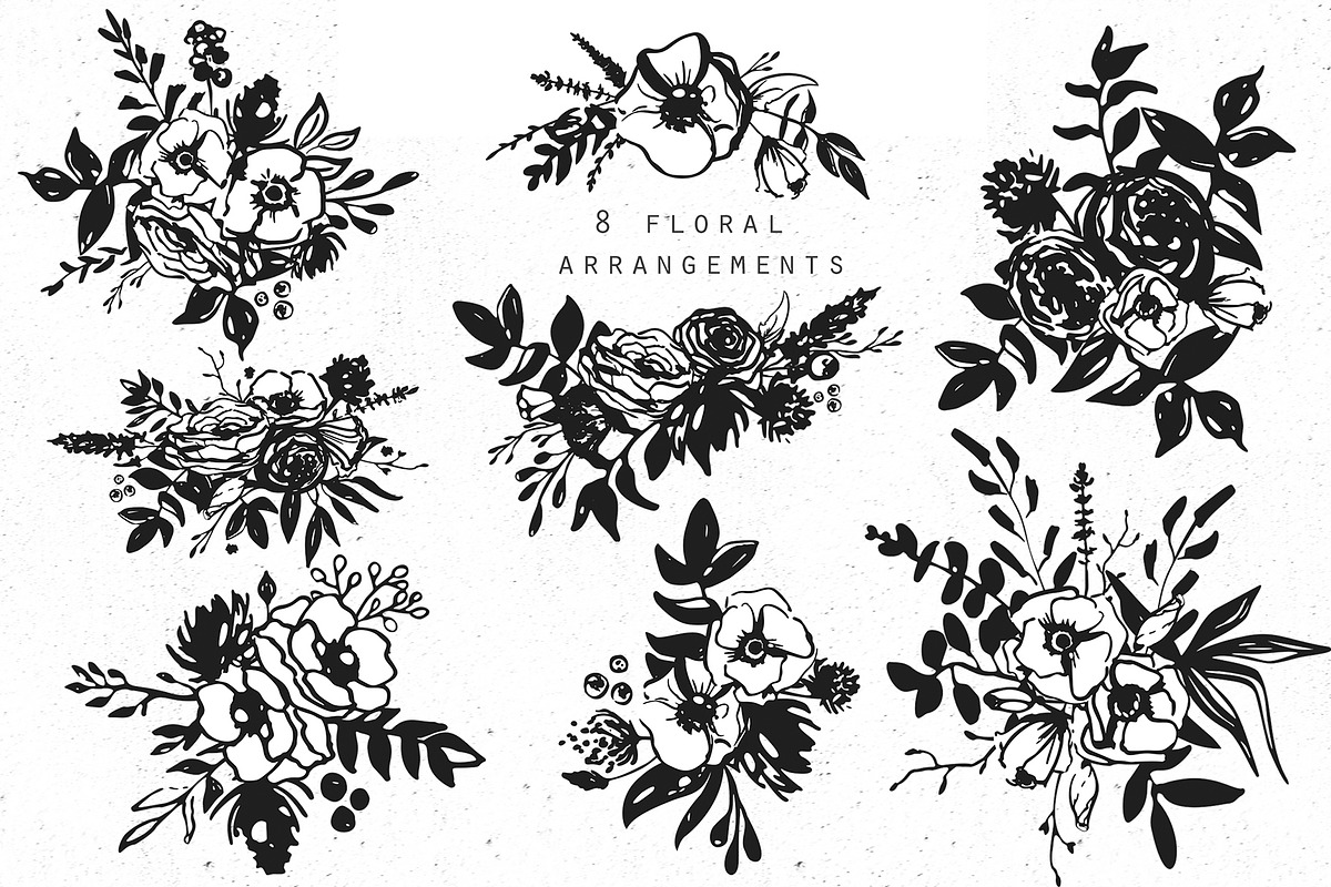 Ink floral collection. Floral ABC, an Illustration by Vera●Suleimanova (Photo 4 of 19)