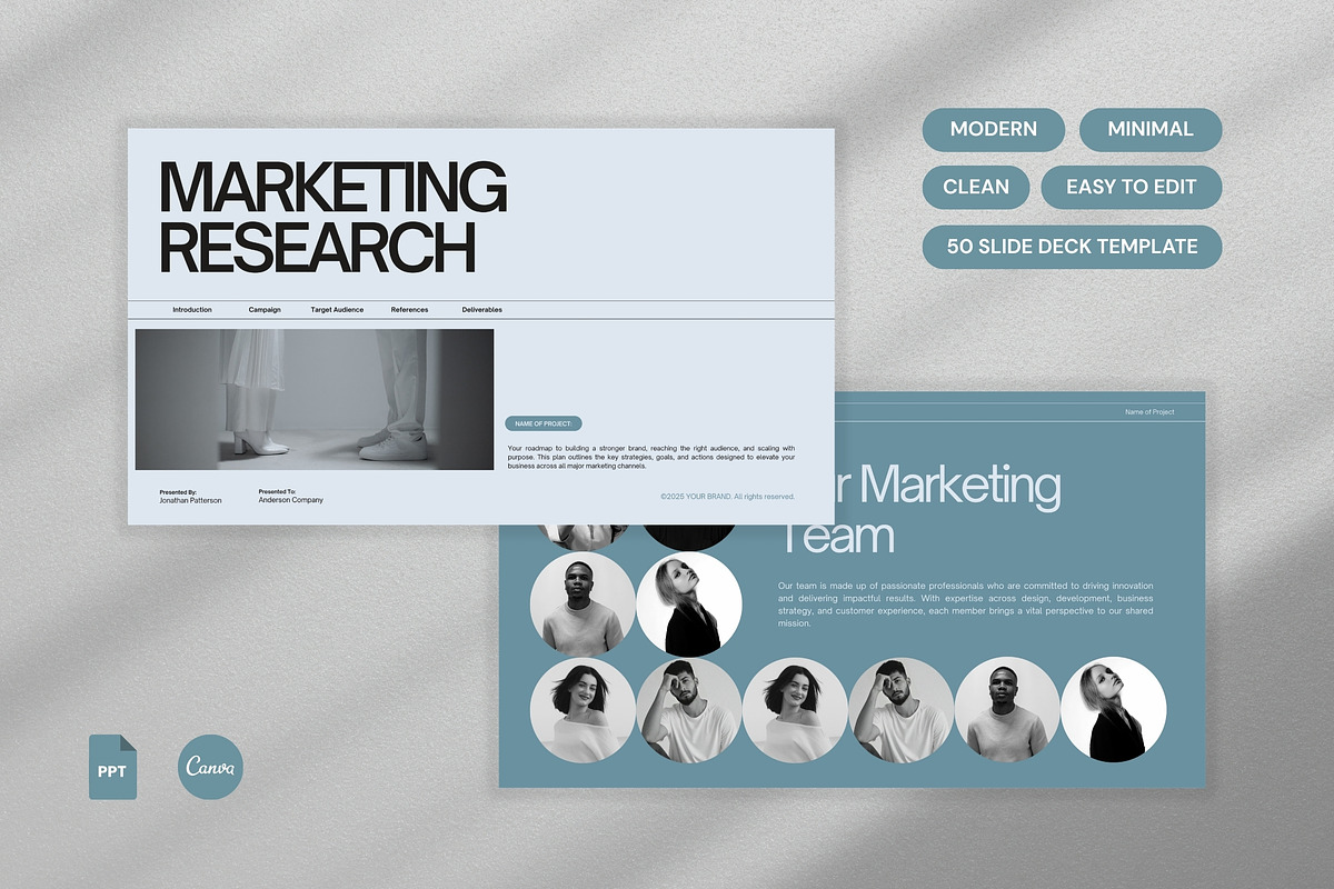 Dusty Blue Business Pitch Deck, a Presentation Template by Pani Temp. (Photo 2 of 11)
