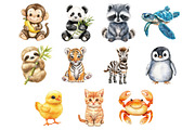 Watercolor Animal Clipart, a Seasonal Illustration by CitraGraphics (Thumbnail 4 of 4)