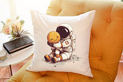Watercolor Cute Astronaut Clipart, an Illustration by Sublimation Artist (Thumbnail 6 of 6)