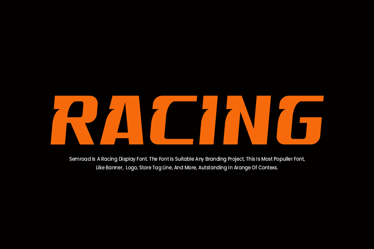 Semroad - Speed Car Font, a Sans Serif Font by QR Design Studio (Photo 2 of 6)