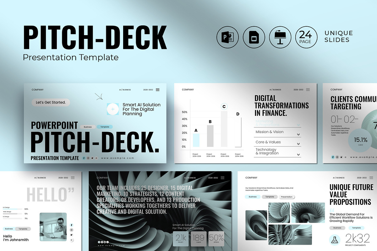 Minimal Pitch-Deck Presentation, a Presentation Template by Slide-Agency (Photo 1 of 9)