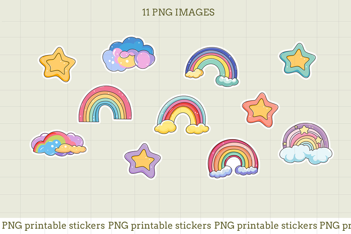 Rainbows Sticker Pack, an Object Graphic by natalisart (Photo 2 of 5)
