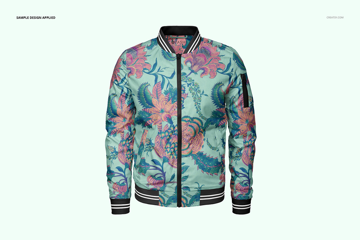 Men's Bomber Jacket Mockup Set, a Hoody Mockup by creatsy5 (Photo 4 of 9)