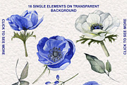 In Blue Anemone Design Set, a Decorative Illustration by Simple Design (Thumbnail 5 of 8)