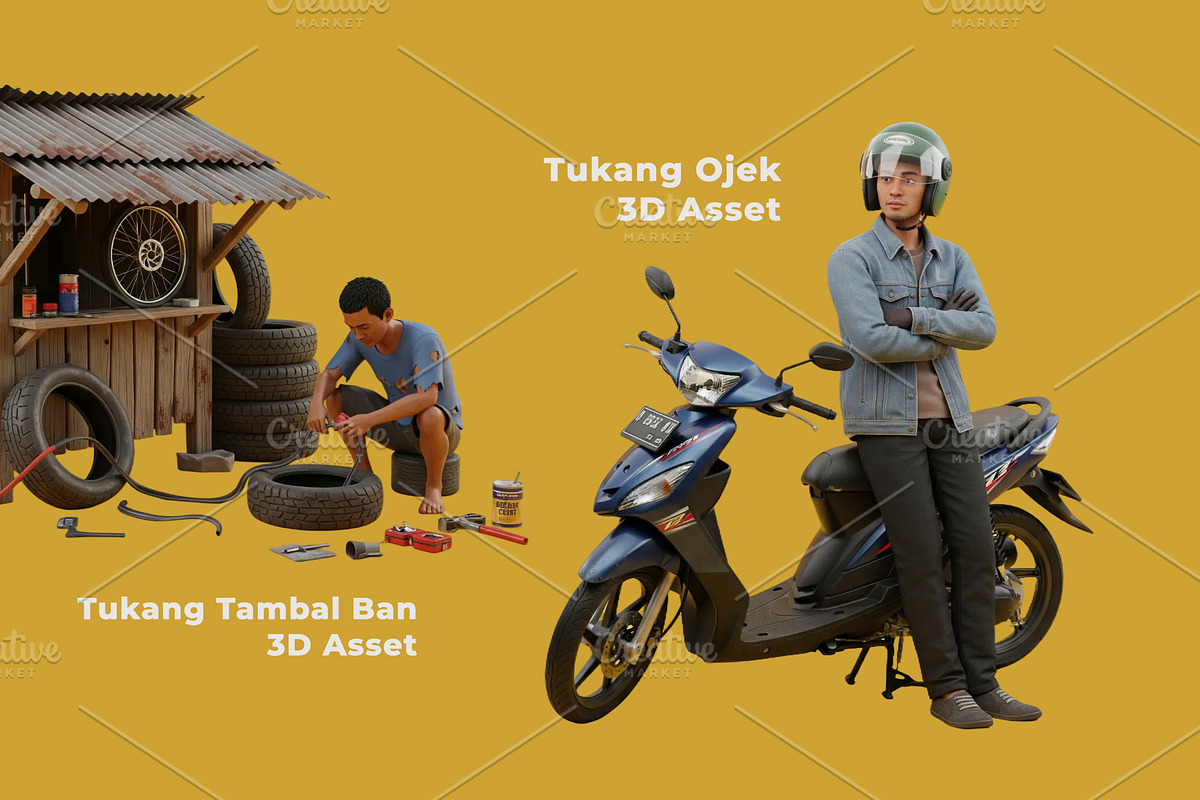 3D UMKM Indonesia Set, a Characters & Person 3D Model by Dimas Rizki Pratama (Photo 2 of 3)