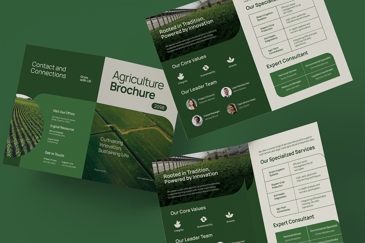 Agriculture Bifold Brochure, a Brochure Template by graphicook (Photo 3 of 3)