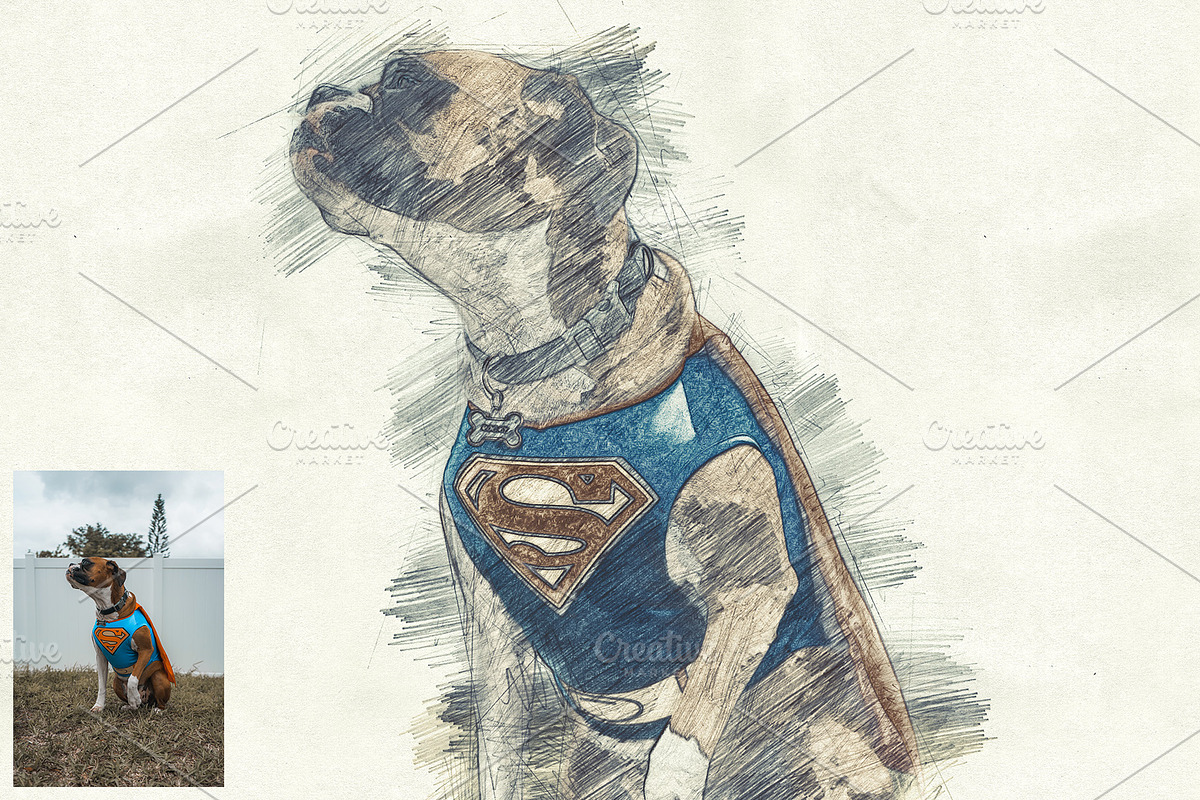 Pencil Sketch Photoshop Action, an Action Add-On by AndriyFM (Photo 6 of 15)