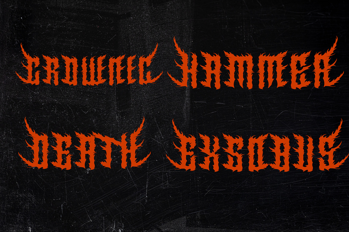 AlesA Modern Metal Horror Font, a Blackletter Font by dansdesign (Photo 7 of 7)