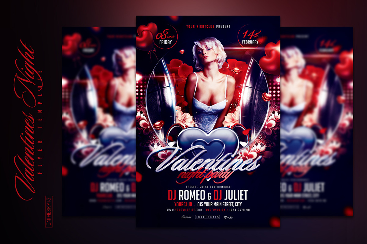 Valentines Night Flyer Template, a Flyer Template by InTheSky15 (Photo 2 of 3)