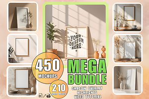 Frame Mockup Bundle PSD Wall Art, a Social Media Template by Ink Gallery